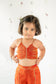 Orange Crop Top and Pants Set