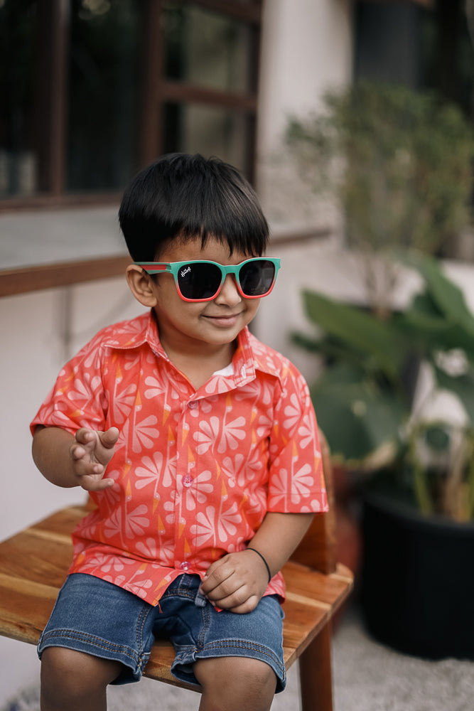 Red Bird  Printed Shirt for little Boys 