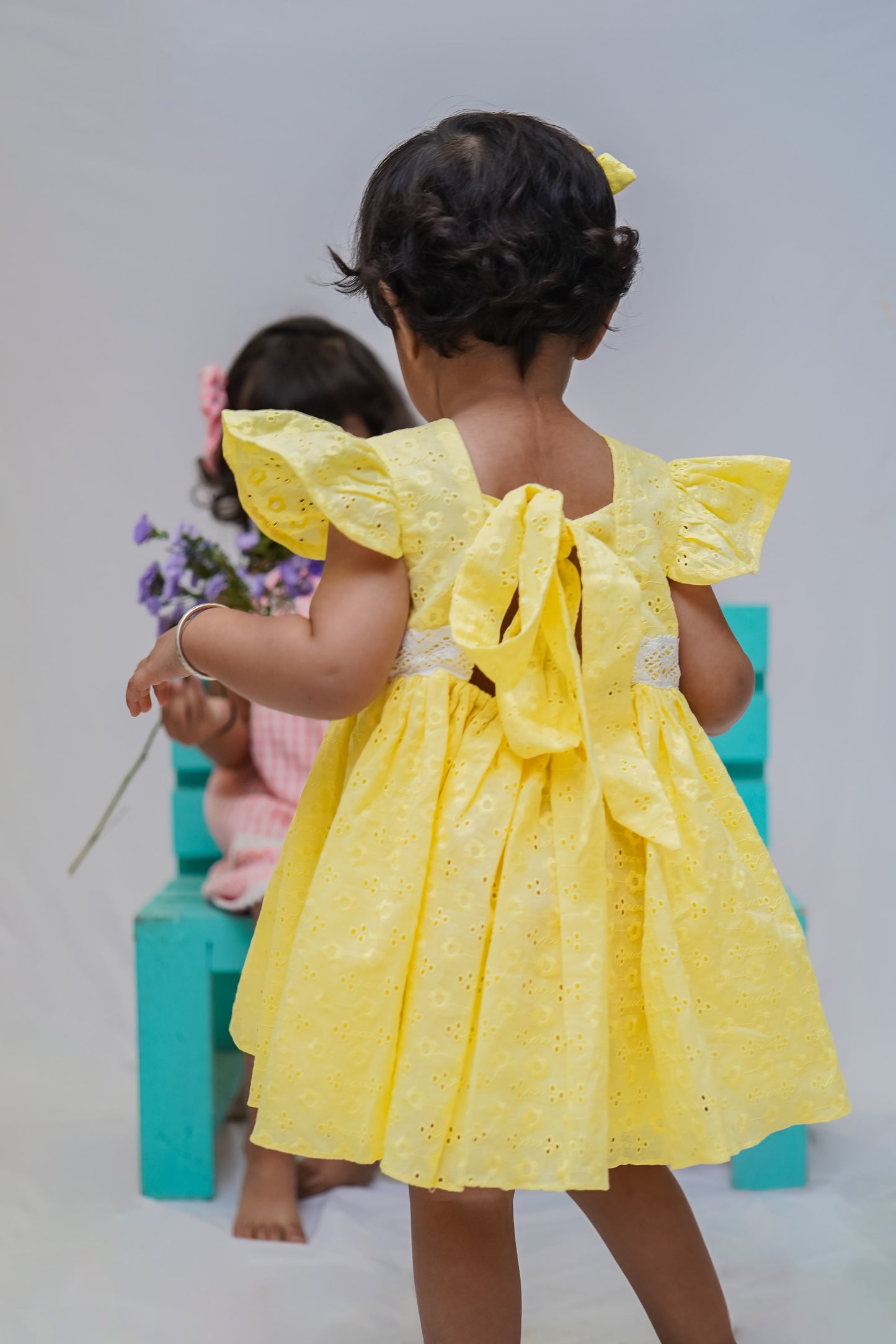 Yellow Shiffli Dress